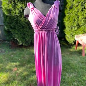 Vibrant Pink Maxi Dress by Vicky Turk